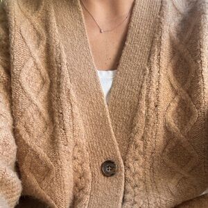 J. Crew Tan Cable Knit Cardigan